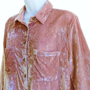 Crushed VeLVeT Maeve Anthropologie Blouse Karina Pockets Back Ruched Yoke 4